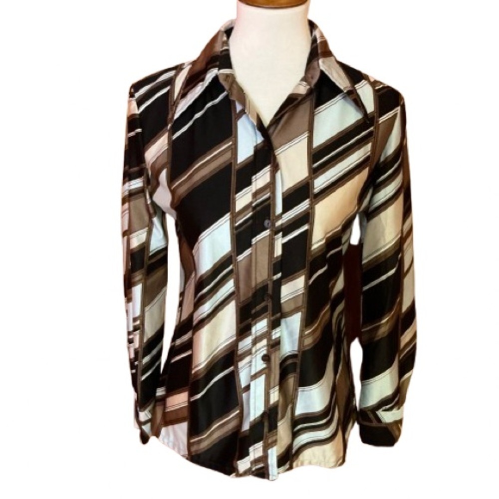 Vintage 70s diagonal stripes disco shirt